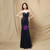 In Stock:Ship in 48 Hours Navy Blue Sequins Spaghetti Straps Party Dress
