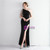 In Stock:Ship in 48 Hours Black One Shoulder Beading Party Dress 