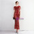 In Stock:Ship in 48 Hours Burgundy Sequins Beading Cap Sleeve Party Dress