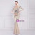 In Stock:Ship in 48 Hours Apricot Gray Sequins V-neck Long Sleeve Party Dress