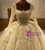 Square Long Sleeve Tulle Sequins HandWork Beading Wedding Dress