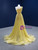 Yellow Tulle One Shoulder Pleats Beading Prom Dress