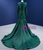 Green Mermaid Satin Long Sleeve Prom Dress Detachable Train