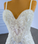 White Mermaid Sequins Spaghetti Straps Pearls Wedding Dress