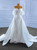 White Mermaid Sequins Beading Pearls Wedding Dress With Detachable Train