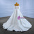 White Mermaid Sequins Beading Pearls Wedding Dress With Detachable Train
