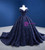 Navy Blue Ball Gown Off the Shoulder Prom Dress