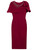 Burgundy Bat Sleeve Beading Short Mother Of The Bride Dress