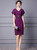 Purple V-neck Beading Crystal Mother Of The Bride Dress