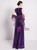 Purple V-neck Sequins Beading Crystal Mother Of The Bride Dress