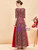 Burgundy Tulle Lace Short SleeveMother Of The Bride Dress