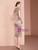 Champagne Sheath High Neck Mother Of The Bride Dress