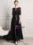 Black Satin Sequins Short Sleeve Mother Of The Bride Dress