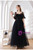 In Stock:Ship in 48 Hours Black Beading Tulle Short Sleeve Prom Dress