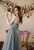 In Stock:Ship in 48 Hours Fog Blue Tulle Strapless Prom Dress