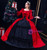 Black Red Satin Square Long Sleeve Antonietta Vintage Dress