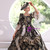 Puff short sleeve detail on gothic rococo square neck dress