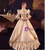 Champagne Satin Lace Long Sleeve Rococo Baroque Dress