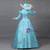 Blue Satin Long Sleeve Flower Rococo Baroque Dress