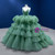 Green Princess Tiers Apghetti Straps Prom Dress