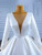 White Satin Long Sleeve Appliques Appliques Wedding Dress