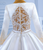 White Satin Long Sleeve Appliques Appliques Wedding Dress