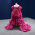 Fuchsia Organza Pearls Hi Lo Prom Dress