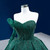 Dark Green Tulle One Shoulder Beading Prom Dress