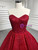 Burgundy Sequins Strapless Prom Dress