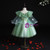 Green Tulle Long Sleeve Appliques Flower Girl Dress