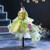 Green Tulle V-neck Hi Lo Flower Girl Dress