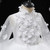 White Tulle High Neck Long Sleeve Flower Girl Dress