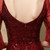 In Stock:Ship in 48 Hours Burgundy Mermaid Sequins Puff Sleeve Party Dress