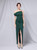 In Stock:Ship in 48 Hours Green Pleats Split Party Dress