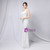 In Stock:Ship in 48 Hours White Sequins V-neck Long Party Dress