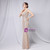 In Stock:Ship in 48 Hours Gold Sequins V-neck Long Party Dress