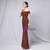 In Stock:Ship in 48 Hours Fashion Burgundy Mermaid Sequins Party Dress