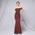 In Stock:Ship in 48 Hours Fashion Burgundy Mermaid Sequins Party Dress