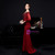 In Stock:Ship in 48 Hours Burgundy Mermaid Long Sleeve Appliques Party Dress