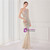 In Stock:Ship in 48 Hours Apricot Sequins One Shoulder Long Party Dress