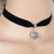 Cheap Vintage Heart Black Cloth Choker Necklace