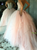 Pink Ball Gown Spaghetti Straps Tulle Beaded Quinceanera Dresses