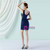 In Stock:Ship in 48 Hours Navy Blue V-neck Beading Short Party Dress