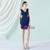 In Stock:Ship in 48 Hours Navy Blue V-neck Beading Short Party Dress