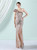 In Stock:Ship in 48 Hours Beautiful Gold One Shoulder Sequins Party Dress