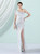 In Stock:Ship in 48 Hours Fashionable White Sequins One Shoulder Party Dress