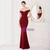 In Stock:Ship in 48 Hours Stunning Burgundy Mermaid Off the Shoulder Party Dress