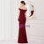 In Stock:Ship in 48 Hours Stunning Burgundy Mermaid Off the Shoulder Party Dress