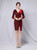 In Stock:Ship in 48 Hours Burgundy Velvet Sequins Long Sleeve Party Dress