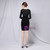 In Stock:Ship in 48 Hours Black Velvet Sequins Long Sleeve Party Dress